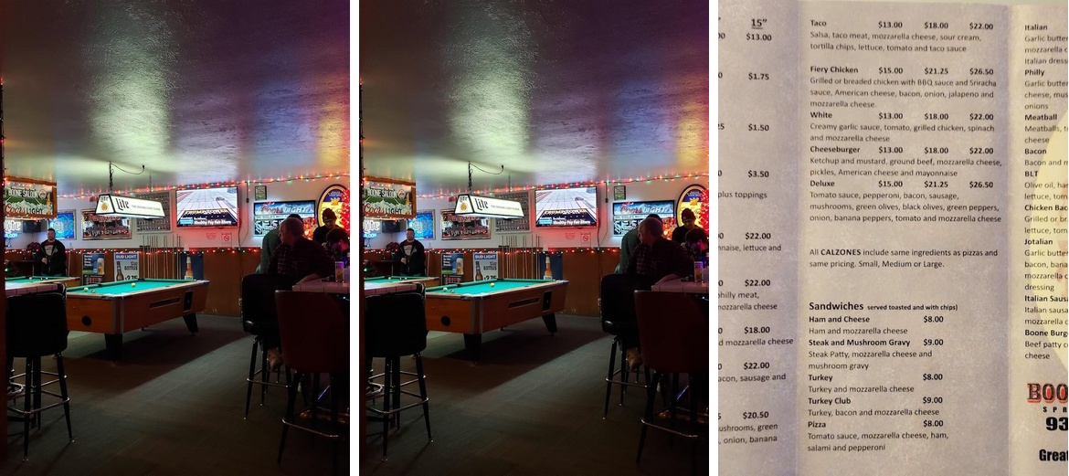 Boone Saloon Menu