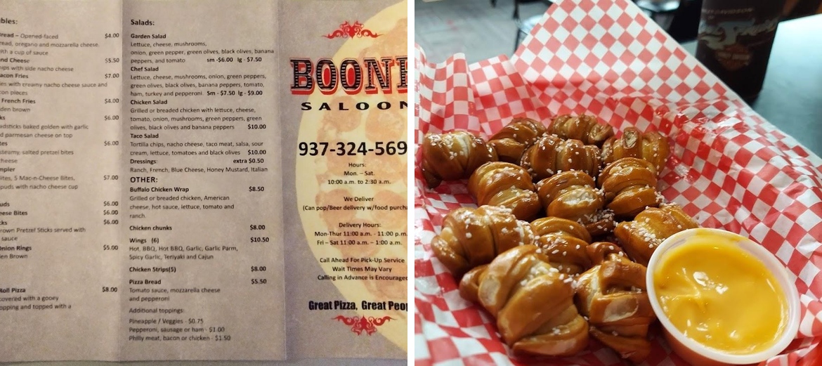Boone Saloon Menu