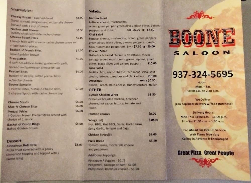 Boone Saloon Menu image 2